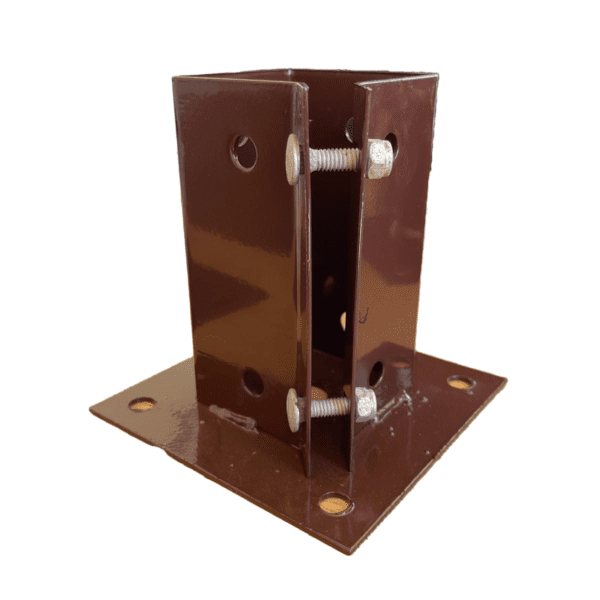 Bolt Down Post Support (100mm x 100mm) Brown